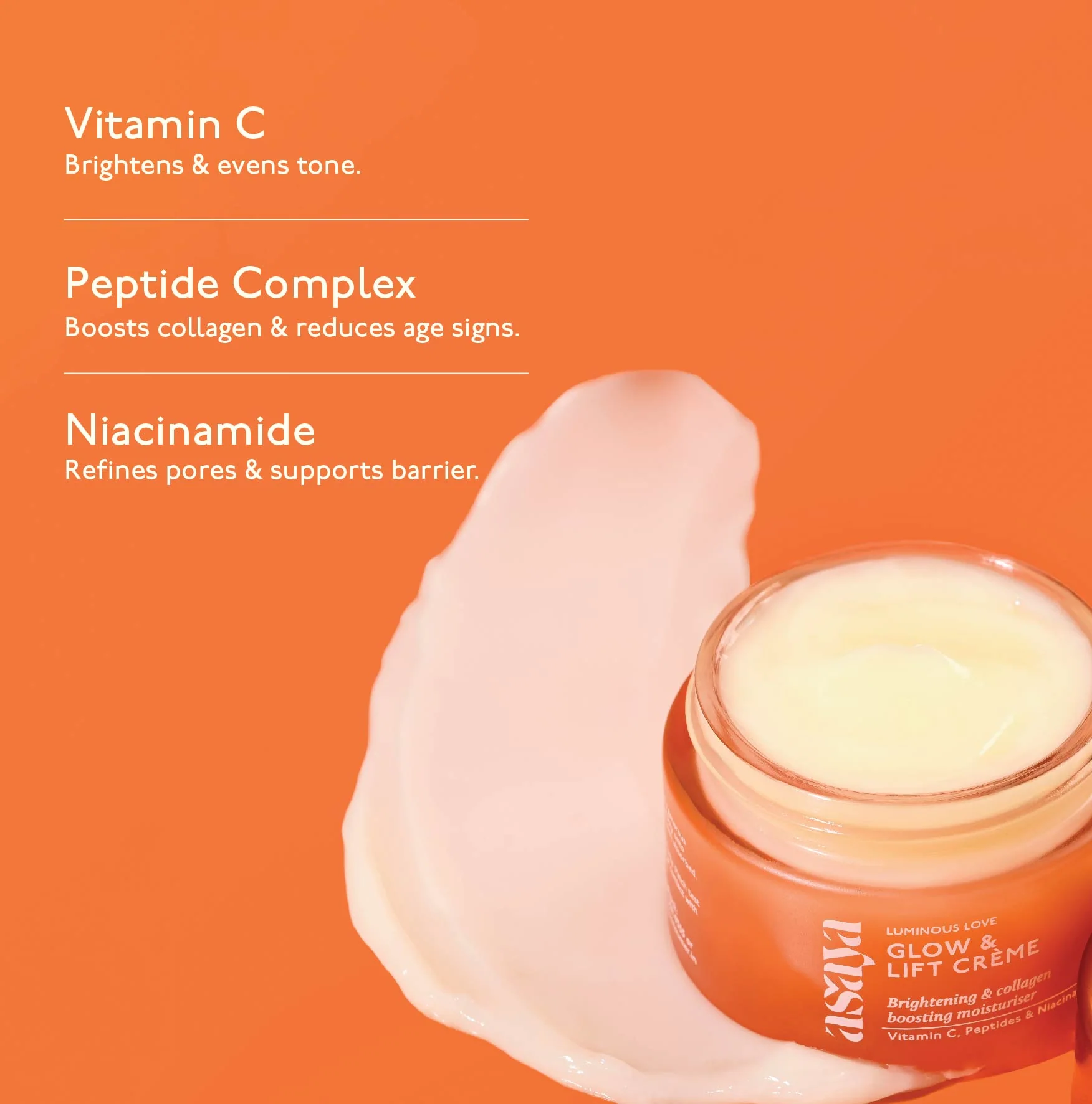 Glow & Lift Crème - Peptide Moisturizer for Skin Brightening & Collagen Boosting - Image 3